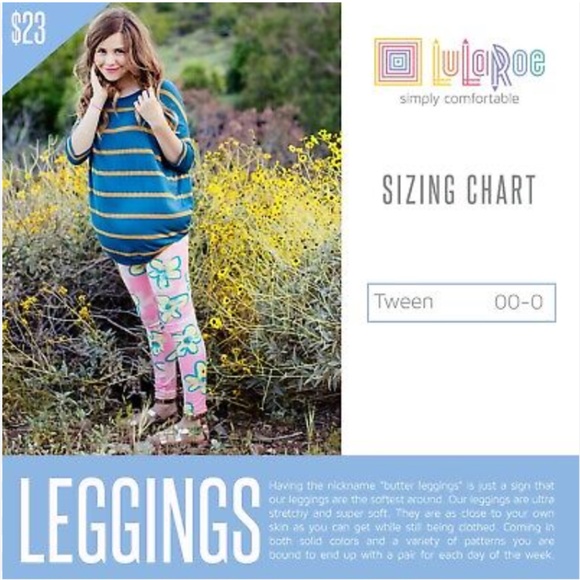 NWOT - LulaRoe Tween Leggings (00-0) - Picture 5 of 5